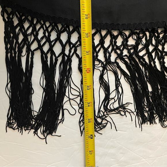 Akiko Black Pure Silk Party Event Occasion Fringe Dress NWOT Size XS - Picture 12 of 12